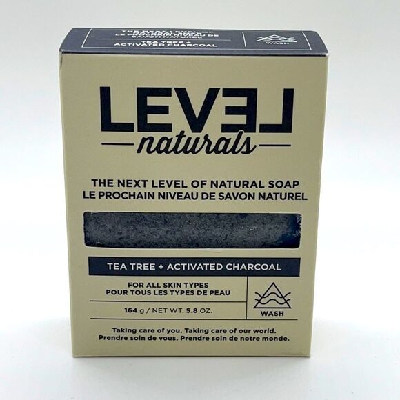 NWT Level Naturals Tea Tree + Activated Charcoal Bar Soap - Picture 2 of 4